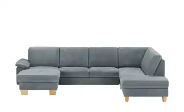 meinSofa Wohnlandschaft Leder Samu Grau rechts ohne