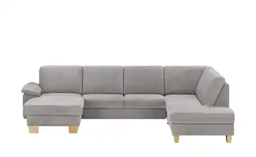 meinSofa Wohnlandschaft Leder Samu Steingrau rechts ohne