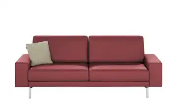 hülsta Sofa Sofabank aus Leder HS 450 Purpurrot 220 cm