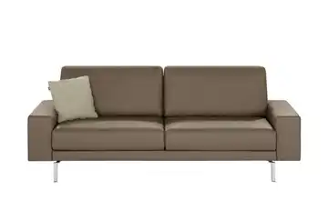hülsta Sofa Sofabank aus Leder HS 450 Beigegrau 220 cm
