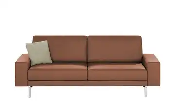 hülsta Sofa Sofabank aus Leder HS 450 Signalbraun 220 cm