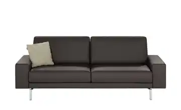 hülsta Sofa Sofabank aus Leder HS 450 Graubraun 220 cm