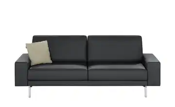 hülsta Sofa Sofabank aus Leder HS 450 Signalschwarz 220 cm