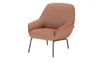 hülsta Sofa Sessel aus Flachgewebe HS 482 Tomatenrot Natur (Rot/Beige)