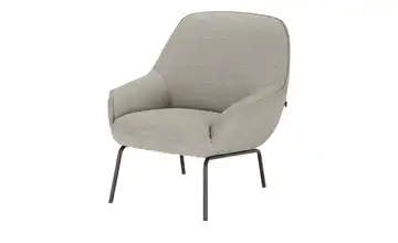 hülsta Sofa Sessel aus Flachgewebe HS 482 Steingrau Natur (Grau/Beige)