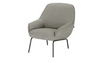 hülsta Sofa Sessel aus Flachgewebe HS 482 Schwarzgrau Natur (Schwarz/Beige)