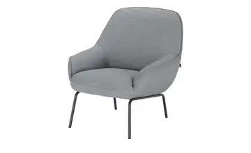 hülsta Sofa Sessel aus Flachgewebe HS 482 Saphirblau Natur (Blau/Beige)