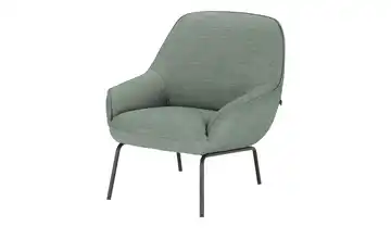 hülsta Sofa Sessel aus Flachgewebe HS 482 Ozeanblau Natur (Petrol/Beige)