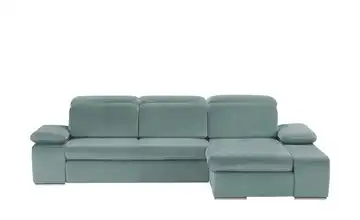 switch Ecksofa aus Mikrofaser Avilla Grundfunktion Petrol Mikrofaser in Velours-Optik rechts