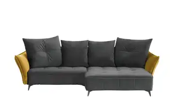 Ecksofa Crease Anthrazit, Curry rechts