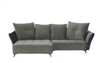 Ecksofa Crease Grau, Anthrazit links