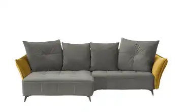 Ecksofa Crease links Grau / Currygelb