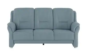 meinSofa Sofa 3-sitzig aus Mikrofaser Wilma Stahlblau Sitztiefenverstellung elektrisch