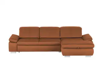 Lounge Collection Ecksofa aus Mikrofaser Kathrin rechts Terracotta (Orange) Erweiterte Funktion