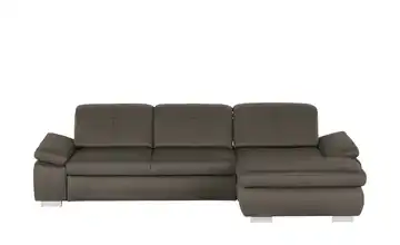 Lounge Collection Ecksofa aus Mikrofaser Kathrin rechts Nougat (Braun-Grau) Grundfunktion