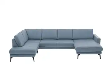 meinSofa Wohnlandschaft aus Mikrofaser Mike Denim (Blau)  links Erweiterte Funktion