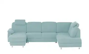 meinSofa Wohnlandschaft Oliver rechts Eisblau Erweiterte Funktion