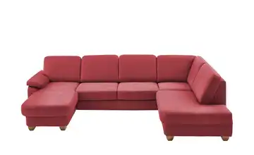 meinSofa Wohnlandschaft  aus Kunstleder Oliver Rot rechts Erweiterte Funktion