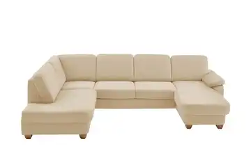 meinSofa Wohnlandschaft  aus Kunstleder Oliver Beige ohne links