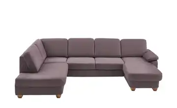 meinSofa Wohnlandschaft  aus Kunstleder Oliver Aubergine links ohne