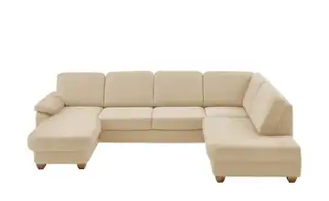 meinSofa Wohnlandschaft  aus Kunstleder Oliver Beige rechts ohne