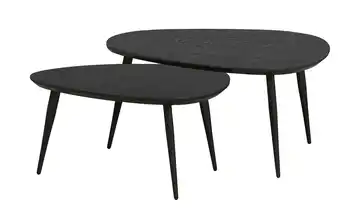 Couchtisch 2er Set Dortmund Eiche (Nachbildung), Schwarz