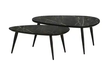 Couchtisch 2er-Set XL Dortmund Marmoroptik, Schwarz