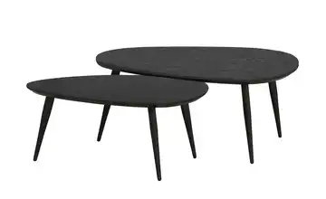 Couchtisch 2er-Set XL Dortmund Eiche (Nachbildung), Schwarz