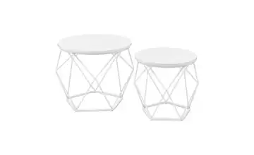 Couchtisch 2er-Set 48.2x48.2 Farbe Gestell: Weiss Weiß