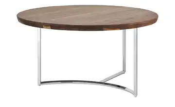 Couchtisch Hesel 37 cm Nussbaum verchromt