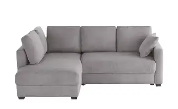 bobb Ecksofa mit Boxspringpolsterung Lisa de Luxe Dunkelgrau links Cordstoff