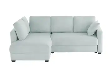 bobb Ecksofa mit Boxspringpolsterung Lisa de Luxe Hellblau links Cordstoff