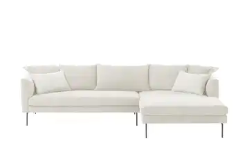 Gray & Jones Ecksofa aus Cord rechts Weiß