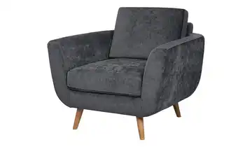 SOHO Sessel grau - Stoff Smilla Anthrazit Samt