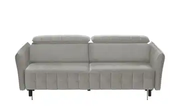 smart Schlafsofa mit verstellbaren Kopfstützen Momoka Hellgrau Samt