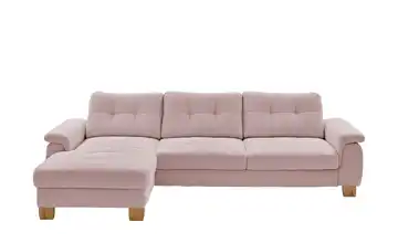 meinSofa Ecksofa aus Cord Suna Rosa Grundfunktion links