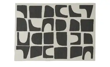Webteppich Mellow Anthrazit, Weiß geometrisch 140x200 cm