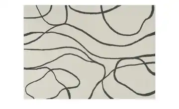 Webteppich Mellow Anthrazit, Weiß Linien 140x200 cm