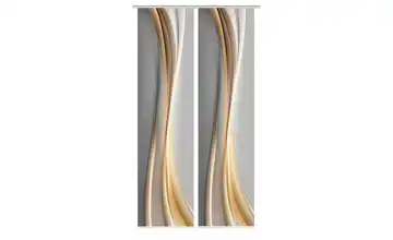 HOME in green Schiebevorhang Goldfarben 2er-Set