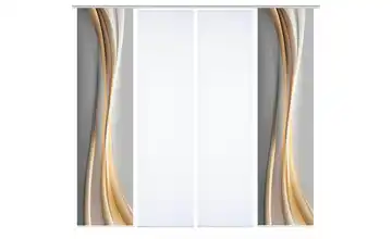 HOME in green Schiebevorhang Goldfarben 4er-Set