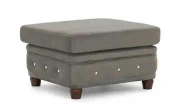 S-STYLE Chesterfield Hocker Cleo Blink Grau