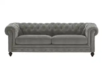 uno Einzelsofa Chesterfield Stoff Grau 3