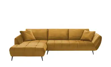 bobb Ecksofa mit Sitztiefenverstellung Carly Mikrofaser Curry links