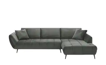 bobb Ecksofa mit Sitztiefenverstellung Carly Mikrofaser Graphit rechts