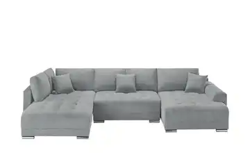 Wohnlandschaft mit Schlaffunktion Lemie Mikrofaser Dunkelgrau rechts