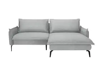 switch Ecksofa aus Mikrofaser Glossy Hellgrau rechts