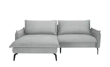 switch Ecksofa aus Mikrofaser Glossy Hellgrau links