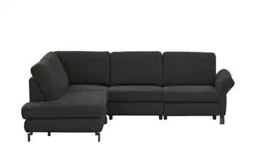 Max Schelling Ecksofa Flachgewebe Maximum Plus Schwarz Erweiterte Funktion links