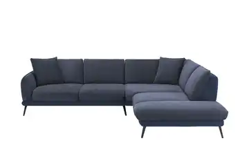 medium Ecksofa Romance Dunkelblau rechts