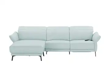 Ecksofa Leder Bellana Hellblau links Erweiterte Funktion